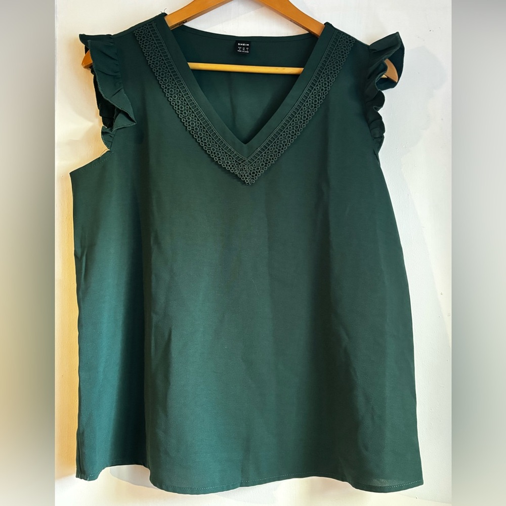 SHEIN Forest Green Blouse, size small